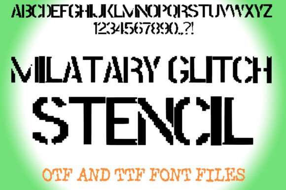 Military Glitch Stencil Font for Editorial Design
